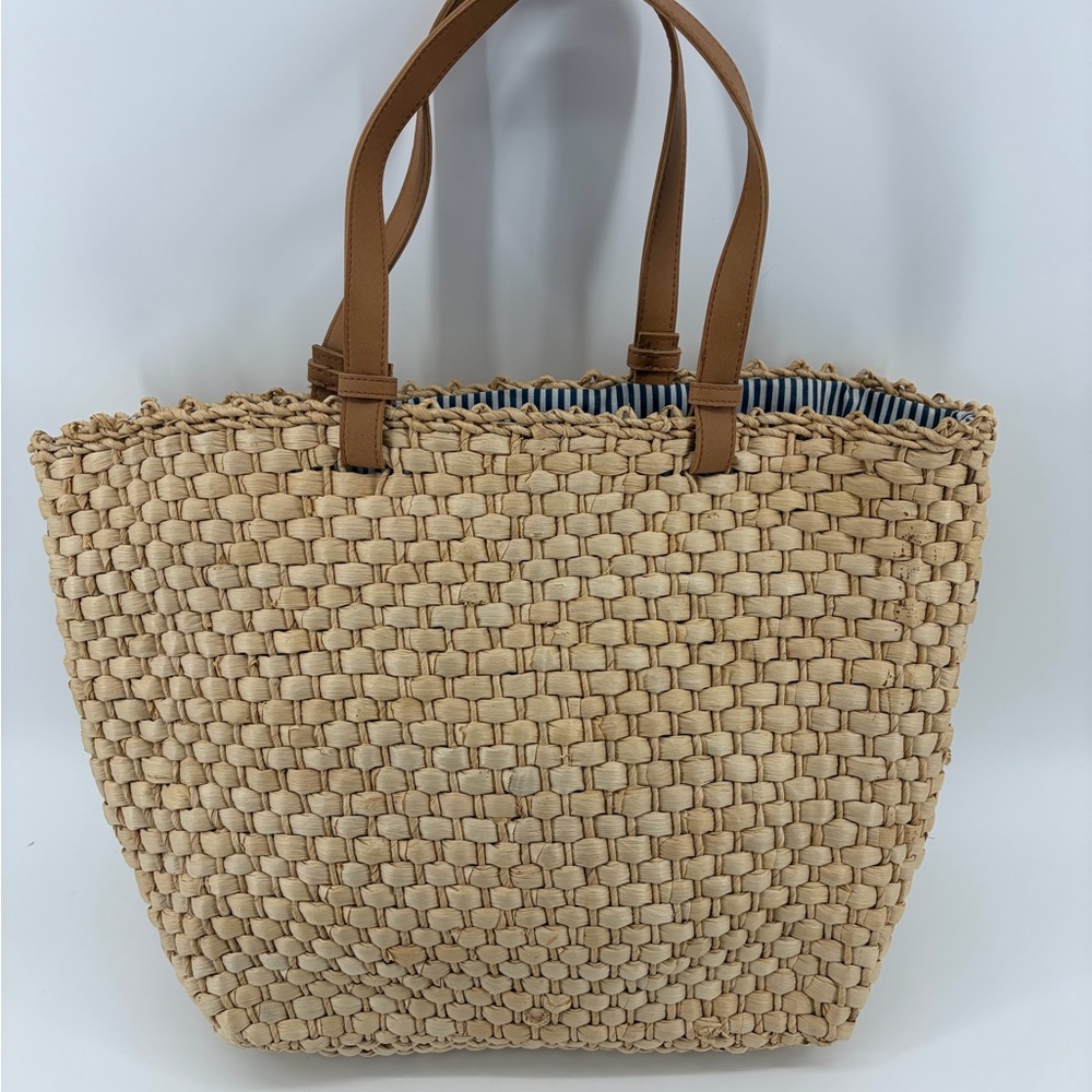 Unbranded Woven Sea Grass Tote Purse Tan Beige‎ Large Bag